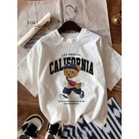 Vibrant Bear Print T-Shirt - Soft Breathable Short Sleeve Crew Neck Casual Top for Summer & Spring - Women's Relaxed S