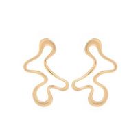 1 Pair Women Earrings Liquid Magma Metal Heart Drop Earrings Geometric Irregular Pleated Earrings Fashion Accessories