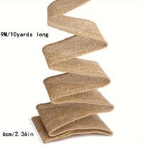 Wired Burlap Ribbon 6cm Wide Roll for Christmas Tree Decorations Gift Wrapping Bows Outdoor Party Garlands145 6cm*9m/2.36in*10yards beige