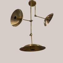 Mid Century Brass Sputnik Chandelier 3 Light Adjustable Arm Accent Lighting For Home