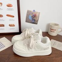 Dopamine bread little white shoes women's 2025 spring new thick-soled casual niche breathable versatile student board shoes 35 smėlis