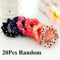 20 Pcs/Lots Sweet Girls Women Elastic Hair Band Hairband Ponytail Girl Accessoires Elastic Hair Bands D01043Q20 red