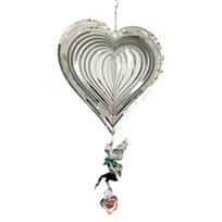 Fairy Wind Spinner Sodo vėjo varpeliai Kabantys dekoracijos lauke Vestuvių vėjo varpas Kawaii kaimiškas ūkio namas Namų kambario dekoras 20x41cm sidabras