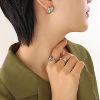 18K Gold-Plated Geometric Banana Shape Earrings with Versatile Texture - European & American Design.