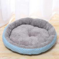 Round Dog Bed House Dog Mat Long Plush Cats Nest Dog Basket Pet Cushion Soft Warm Sleeping Pets Supplies Winter mėlyna