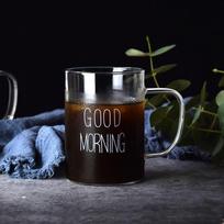 Borosilikatinis Karščiui atsparus Stiklinis Puodelis su Rankena Pusryčių Puodelis Pieno Puodelis Rankų Darbo Kavos Puodelis 301-400ml black
