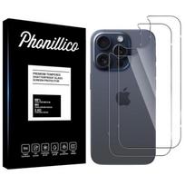 Tempered Glass Back for iPhone 15 PRO [Pack 2] Screen Protector Glass Film Phonillico® skaidri