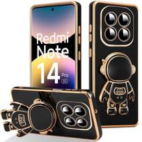 Case for Xiaomi Redmi Note 14 Pro 5G (not for 4G) Shockproof Protection with Astronaut Stand - Black