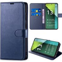 Case for Xiaomi Redmi Note 13 Pro 5G (not for 4G), Navy Blue, Shockproof PU Leather Case with Card Slots and Stand