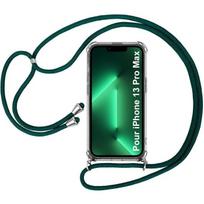 Coque Cordon Pour iPhone 13 Pro Max (6.7 ) Transparente Coin Renforcé Fine Avec Cordon de Serrage Vert Nuit