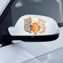 Mielos trys apkūnios katės stiklinės automobilio puošmenos dekoracijos lipdukai 16*16CM/fun-f489 UV