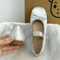 Flat pink ballet single shoes fairy shoes spring and autumn 2025 early spring new satin silver Mary Jane shoes 35 sidabras