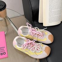 Pink retro ballet training shoes women's 2025 new spring versatile sports low-top Forrest Gump board shoes 35 rožinė