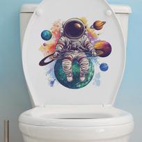 Cartoon Astronaut Planet Bathroom Toilet Landscaping Decoration Stickers 29*29CM/fun-m384