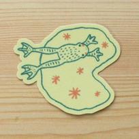 Frog On A Lilypad Vinyl Sticker 2.75inch/6.98cm  5pc