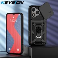 KEYSION Shockproof Case for HONOR 400 Lite 5G Slide Camera Protection Metal Ring Stand Phone Cover for Huawei Honor 400 Lite 5G for Honor 400 Lite juoda