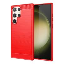 For Samsung Galaxy S23 Ultra Case Samsung S24 S23 S22 S21 Ultra Cover Carbon Funda Soft Silicone Case For Samsung S23 Ultra 5G For Samsung S23Ultra raudona