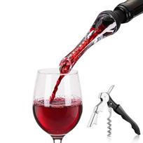 AIKARO Red Wine Aerator Pourer with Corkscrew juoda