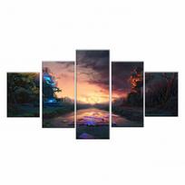 Canvas Wall Art 5 dalių paveikslai Žaidimas Canyon Plakatai Namų moduliniai dekoro paveikslėliai Šiuolaikinis sieninis svetainės dekoravimas be rėmelio 20x35cm*2  20x45cm*2  20x55cm*1