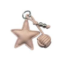 PU Leather Star Shaped Keychain Pentagrams Pendant Keyring Bag Charm Unique Accessories for Stylish Women and Students A