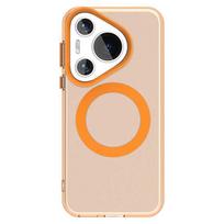 For Huawei Pura 70 Pro Case Cover Pura 70 Pro Capa New Annular Magnetic Matte Clear Wireless Charging Fundas Huawei Pura 70 Pro For Pura 70 Pro oranžinė