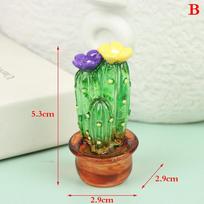 Stiklinės kaktuso figūrėlės papuošalai Mini bonsai dekoras Mielas miniatiūrinis darbinis darbas