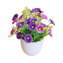 1 Set Artificial Pot Fade-less Ornamental Multi-purpose Clear Texture No Trimming Artificial violetinė