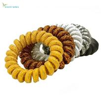 5pcs/lot Elastic Rainbow Color Telephone Cord Hair Tie Tether Ball (Random Color)