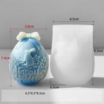 3D Velykų kiaušinio zuikutis žvakė silikoninė forma DIY triušio dekoracija gipsas lašelinio klijavimo forma rankų darbo muilas aromaterapija rankų darbo dovanos