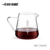 MHW-3BOMBER Coffee Server Glass Sharing Pot 500ml With Handle Coffee Kettle Bariata Tools Dripping Coffee Hand Brewing Coffee