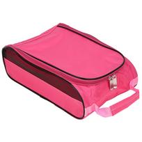 Nylon Golf Shoe Bag Pink Portable Breathable Large Capacity Shoes Storage Organizer