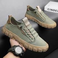Summer Breathable Labor Insurance Men's Shoes Trend All-match Construction Site Work Non-slip Sports Shoes Casual Sneakers 44 žalia