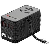 Verbatim Travel Adapter Eu/Uk/Us Gan   Usb-A/3Xusb-C Pd 85W Cnt-02 Black 32127