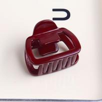 1 Pcs Fashion Simple Red Retro Square Hair Claws For Women Girls Party Hair Accessories