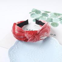 PROLY New Fashion Headband For Women Center Knot Turban Tie Dyed Velvet Knot Hairband Casual Headwear Hair Accessories