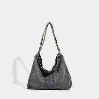 Lazy Feng Shui Wash Denim Bag Women's College New Artistic Canvas Shoulder Bag Large Capacity Casual Fashion Bag