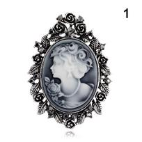 1X Vintage Cameo Victorian Style  Wedding Party Women Pendant Brooch Pin sidabras