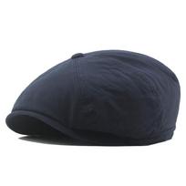 Men's Cotton Washable Beret - Four Seasons Octagonal Newsboy Sun Hat Adjustable tamsiai mėlyna spalva