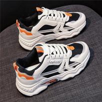 Daddy shoes women's tide round head front lace-up platform casual women's sports single shoes student 35 juoda