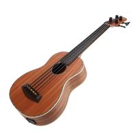 Bass Guitar 16 Frets Acoustic 4 String Ukulele Wooden with Equalizer for Concert brown