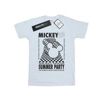 Disney Womens/Ladies Mickey Mouse Summer Party Cotton Boyfriend T-Shirt S balta
