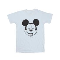 Disney Womens/Ladies Mickey Mouse Closed Eyes Cotton Boyfriend T-Shirt S balta