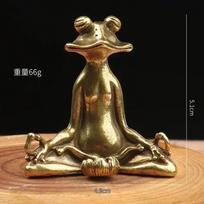 Home Decor Creative Gifts Copper Meditating Frog Ornaments Brass Sit in Meditation Statue Bronze Tea Pet Figurine Incense Holder A