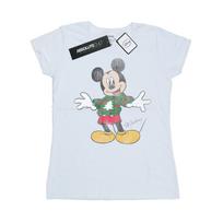 Disney Womens/Ladies Mickey Mouse Christmas Jumper Cotton T-Shirt L balta