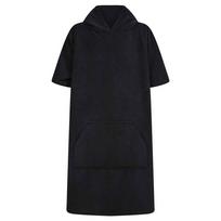 Towel City Childrens/Kids Towelling Poncho 6-9 Years juoda
