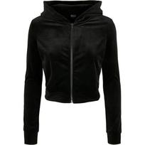 Urban Classics Womens/Ladies Velvet Short Full Zip Hoodie 4XL juoda