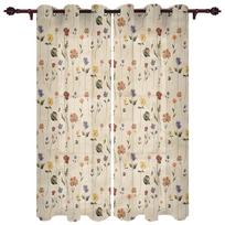 Retro Floral Tile Pattern Windows Curtains Living Room Bedroom Kitchen Curtains For Children Room Decor Curtains 50W130H(CM)X2PCS&Grommet Top