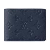 Louis Vuitton Daugiafunkcinė piniginė Tamsiai mėlyna Monogram Shadow Įspausta veršio oda Vyriškos piniginės M14787 Box(Basic Set+Box)