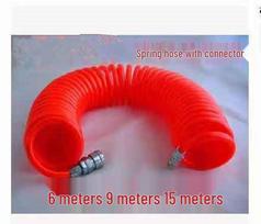 Spring PE Air Compressor Hose: Telescopic Spiral Tube with Connector, Available in 6m, 9m, 12m, 15m Sizes (PE8*5) 6 meters without connector