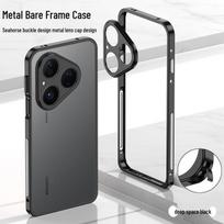 Metal Heat-Dissipating Phone Case with Lens for Pura80Pro+ and MainG40, Drop-Proof for Mate80 Nova14Ultra without lens juoda